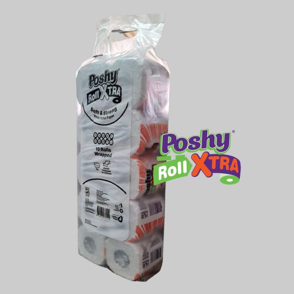 Poshy Roll Xtra 10 Pack Wrapped White